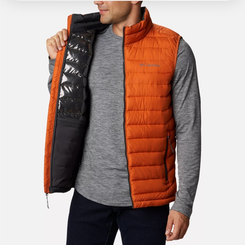 NWT Columbia Powder Lite Insulated Vest Jacket Men’s S Orange